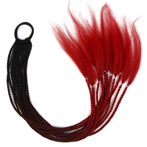 24-Inch Braided Ponytail Extensions - Synthetic Box Braid Hair Ties (2 Pack)
