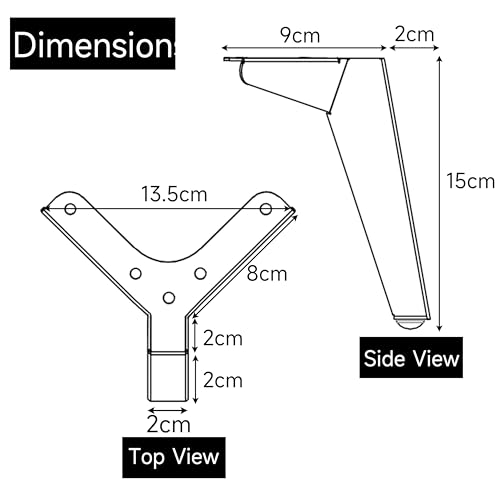 Luffioner Heavy Duty Metal Table Legs - Square Tube Design for Coffee & Dining Tables