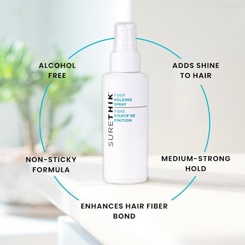 SURETHIK Hair Fiber Holding Spray Extra Strong Hold 3.4oz - Alcohol-Free Finishing Spray