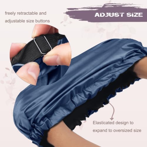 Amamba Extra Large Satin Lined Shower Cap for Women - Waterproof & Adjustable