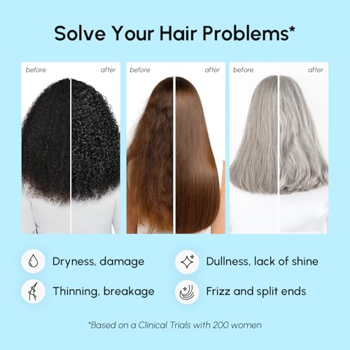MAREE Deep Conditioning Hair Mask for Damaged Hair Treatment ? Keratin Hair Care for Hydrating Growth Repair Moisturizing ? Dry Curly Color Refreshing ? 10 Fl Oz, White