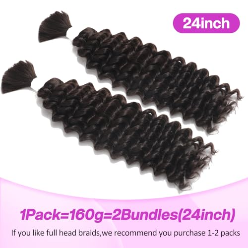 24 Inch Boho Braiding Hair Bulk - Deep Wave Mixed Synthetic Hair Extensions
