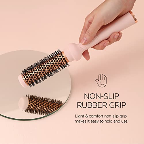 F3 Systems 1-Inch Ceramic Round Hair Brush for Professional Blowouts