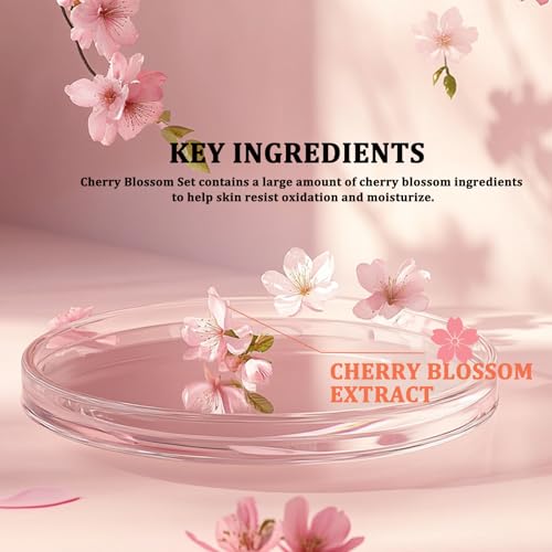Sakura Skin Care Set - 8 Piece Moisturizing Facial Kit for Women