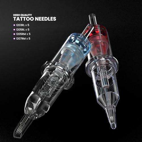 Wormhole Tattoo Cartridge Needles 20pcs Mixed Sizes RL & RM for Tattoo Pen