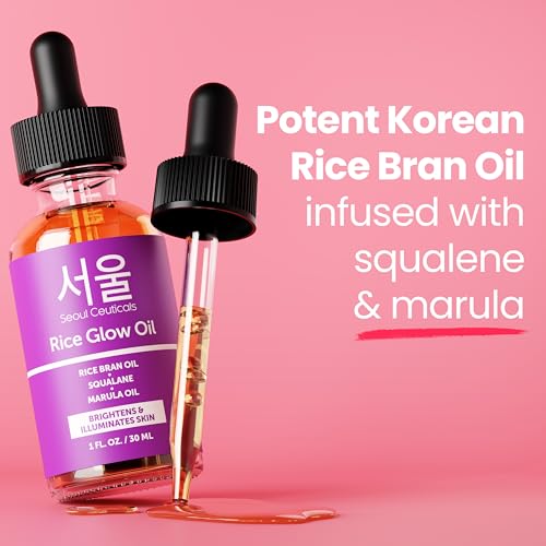 SeoulCeuticals Rice Bran Oil for Face & Skin - Korean Hydrating & Anti-Aging Oil 1oz