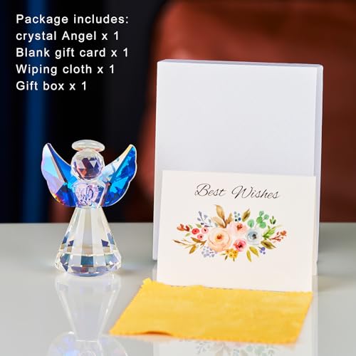 Crystal Guardian Angel Figurine - K9 Glass Home Decor Gift