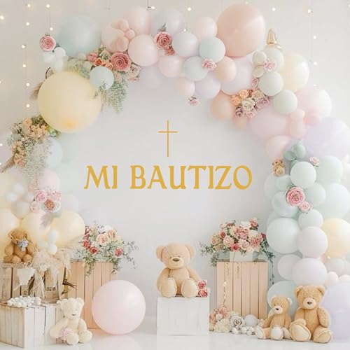 Mi Bautizo Wall Decal with Cross - Baptism & Communion Decor