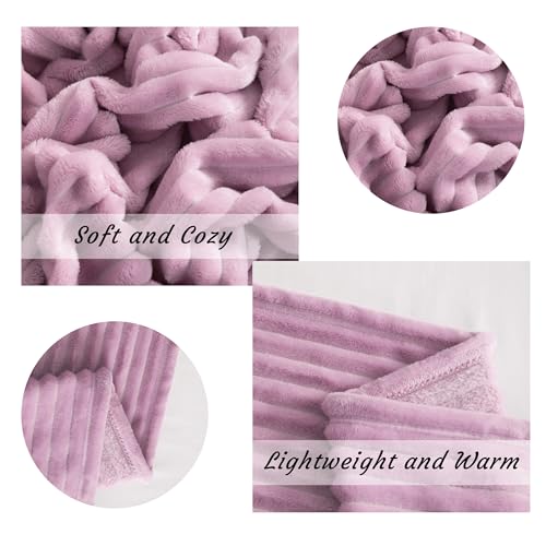 NTBAY Lightweight Toddler Blanket - Reversible Stripes, 30x40 Inches, Light Purple