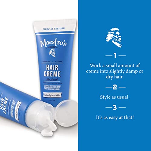 Maestro's Classic Mark of a Man Blend Hair Cream, 3.4 oz | Flexible Hold & Natural Finish