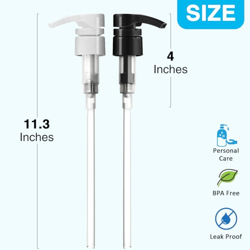 6 Pcs 28/410 Pump Dispenser for Shampoo & Conditioner, Black
