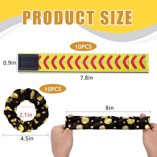 Softball Hair Ties & Sleeve Holders Set for Girls Women Sports Accessories