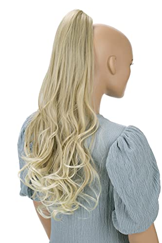 CAISHA 24-Inch Blond Mix #16T613 Wavy Ponytail Extension, Heat-Resistant Synthetic Hair