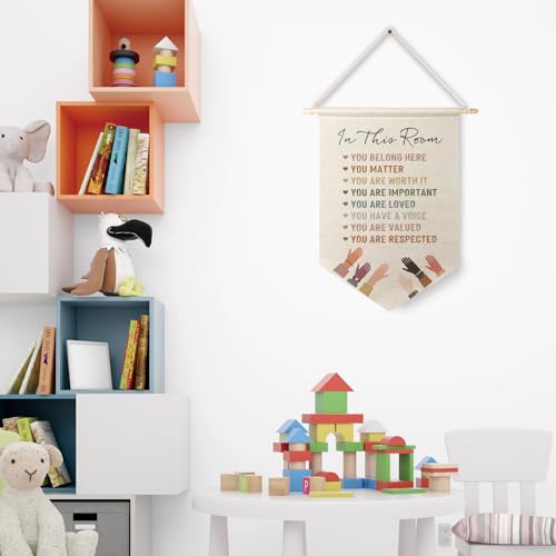 Inclusive Canvas Hanging Pennant Banner - 'You Belong Here' Decor