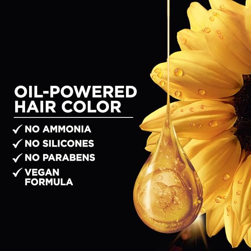 Garnier Olia Hair Color, Ammonia-Free Permanent Hair Dye, Oil-Powered Formula for 100% Gray Coverage and 3x Shinier Hair, Vegan & Cruelty Free, 4.0 Dark Brown, 2 Count