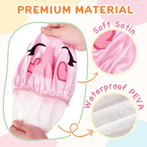 kilofly 3-Pack Reusable Animal Shower Caps for Kids & Adults Waterproof Bath Hats Set