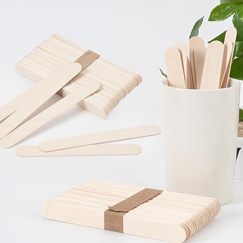 1200 Pieces Large Wooden Wax Sticks, 6-Inch Wood Waxing Sticks Wax Spatulas Applicator, Wood Craft Sticks for Body Hair Removal, Tongue Depressors, Popsicle Sticks