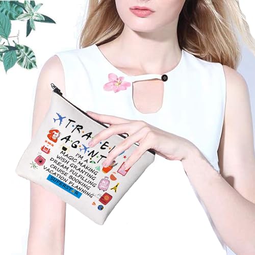PXTIDY Beige Travel Makeup Bag - Waterproof Cosmetic Pouch