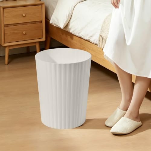 Compact 2-Gallon Trash Can - Beige Waste Bin for Home & Office