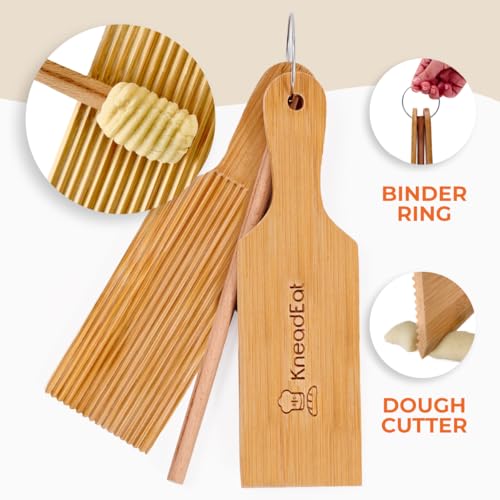 KneadEat Bamboo Gnocchi Board Set for Homemade Pasta