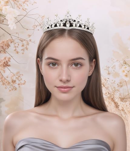 Baroque Pearl and Crystal Wedding Tiara - Elegant Rhinestone Bridal Crown