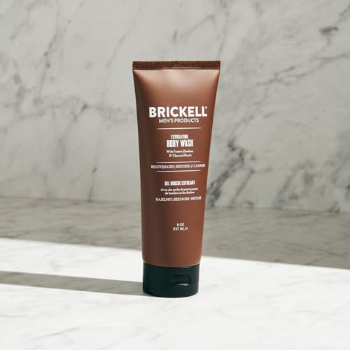 Brickell Men's Exfoliating Body Wash with Bamboo & Charcoal - Fresh Mint, 8oz, Pack of 1