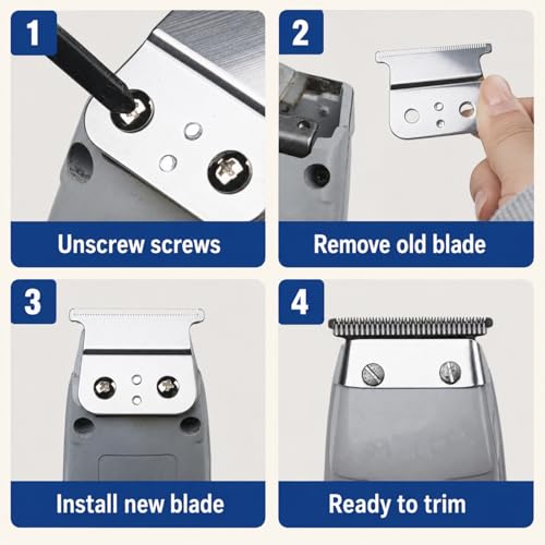T-Blades Replacement for Andis T-Outliners | 2 Pack Silver