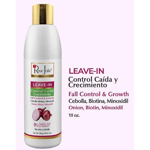 Rose Jolie Onion & Biotin Hair Growth Bundle | 3 Items | Shampoo 17 oz, Hair Mask 16 oz & Leave In Conditioner 10 oz | Hair Fall Control | Sulfate Free Paraben Free
