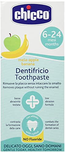 Chicco Apple-Banana Toothpaste for Babies, 50ml - Fluoride-Free