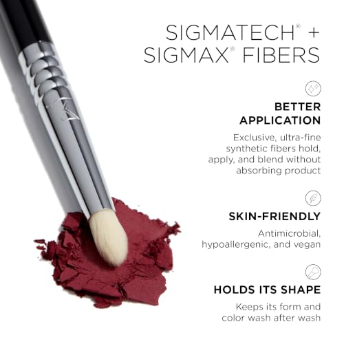 Sigma E30 Pencil Eyeshadow Brush Cranberry 1 Pack - Precise Eye Makeup Tool