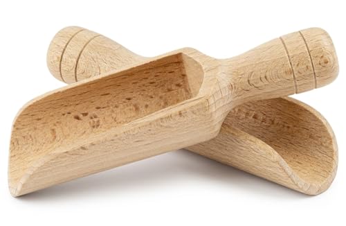 Set of 2 Natural Beechwood Scoops - 5.5 Inch Kitchen & Bath Tool