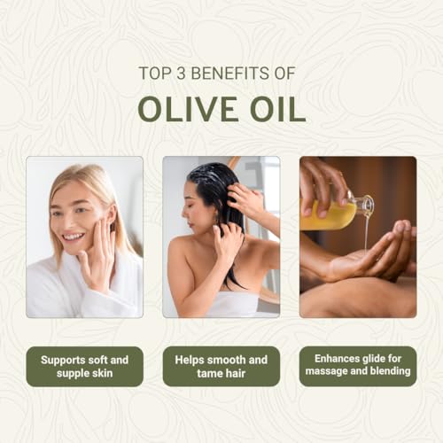 Nature Package 100% Pure Cold Pressed Olive Oil - 16 Fl Oz for Hair, Skin, and Essential Oils