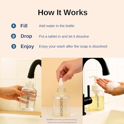 Flowcheer Foaming Hand Soap Starter Kit - 2 Dispensers + 2 Tablets (Variety)