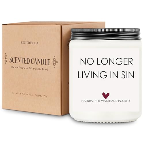 Lavender Scented Engagement Candle - 'No Longer Living in Sin' for Couples