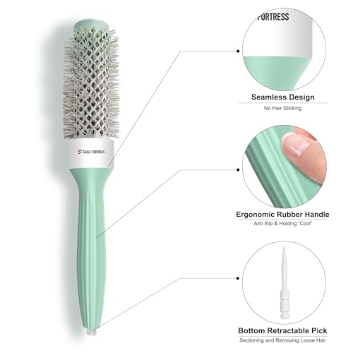 Eagle Fortress 1.26" Ceramic Round Hair Brush for Professional Blowouts