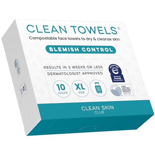 Blemish Control Face Towels XL - Travel Pack of 30 for Oily Skin