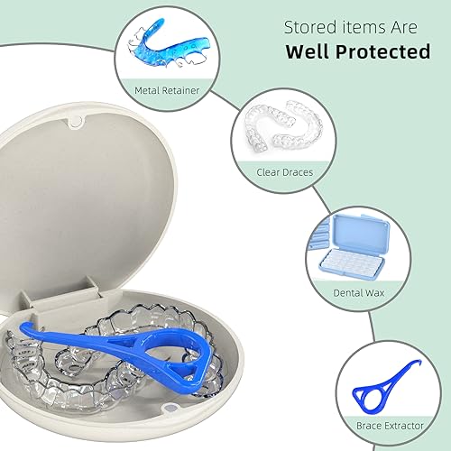 Ralegy Slim Retainer Case with Night Guard - Ivory