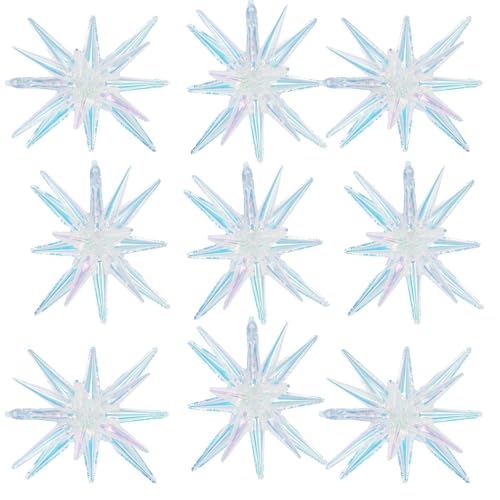 Iridescent Star Balloons - 9 Pack 22-Inch Foil Party Decorations