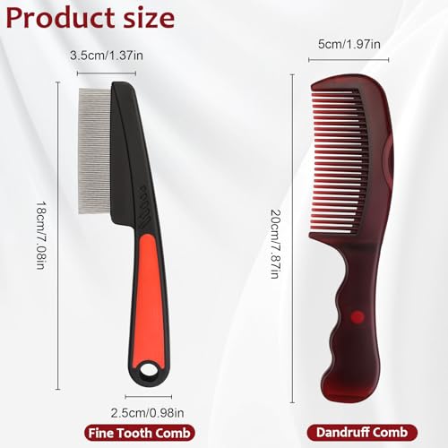 Dandruff Removal Comb Set - Scalp Detox Brush & Stainless Steel Comb