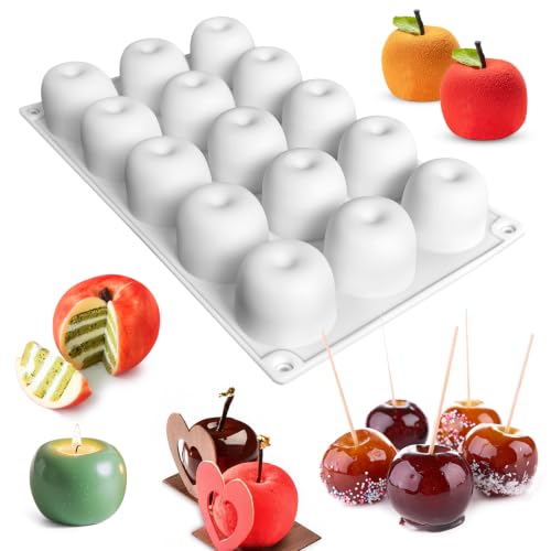 15-Cavity Apple Silicone Mold for Mousse, Chocolate & Pudding