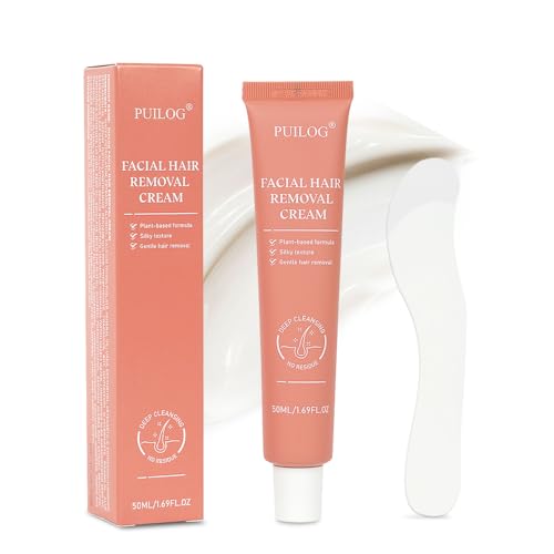 PUILOG Facial Hair Removal Cream for Women - Painless Sensitive Skin Formula