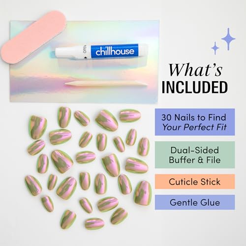 Chillhouse Patina Party Press-On Nails Kit - 30 Oval Tips