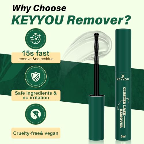 KEYYOU 2-Pack Lash Bond & Seal with Remover - Latex-Free, Waterproof Eyelash Glue