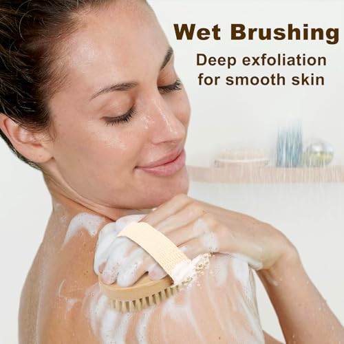 Natural Bristle Exfoliating Body Brush for Smooth Skin