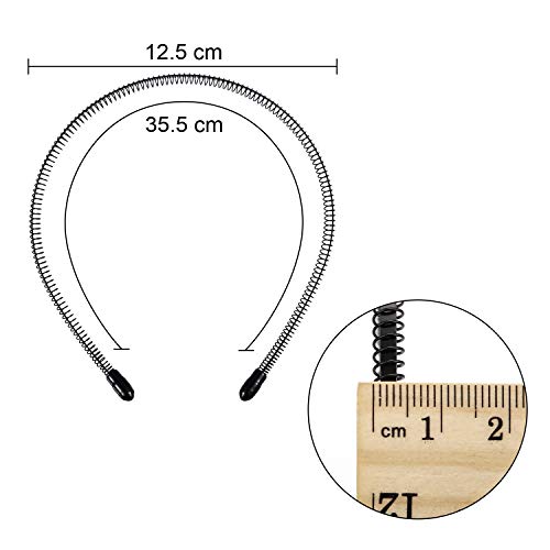 Unisex Metal Headbands 6-Pack - Non-Slip Spring Hair Bands for Men & Women