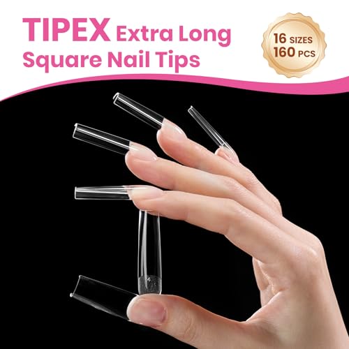 Beetles Tipex Lite Instant Nail Tips XXL Square 160pcs (00-14)