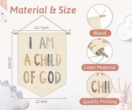 I Am A Child Of God Banner | Boho Nursery & Classroom Decor