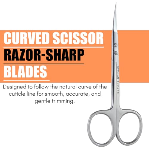 Stellar Shears Cuticle Scissors SS-CSS-07 - Precision Stainless Steel Blades for Nail & Eyebrow Trimming