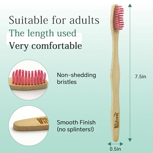 Green Bamboo Toothbrushes 8-Pack with Medium Bristles - Eco-Friendly & Recyclable