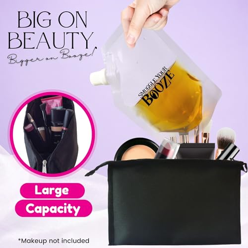 Hidden Drink Pouch Cosmetic Bag - 4 oz Reusable Travel Flask
